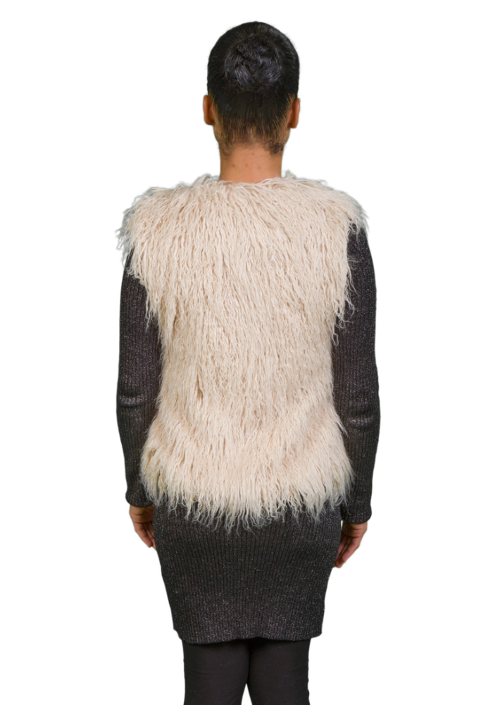 Mongolian Vest-BACK Alpaca Faux Fur Vest