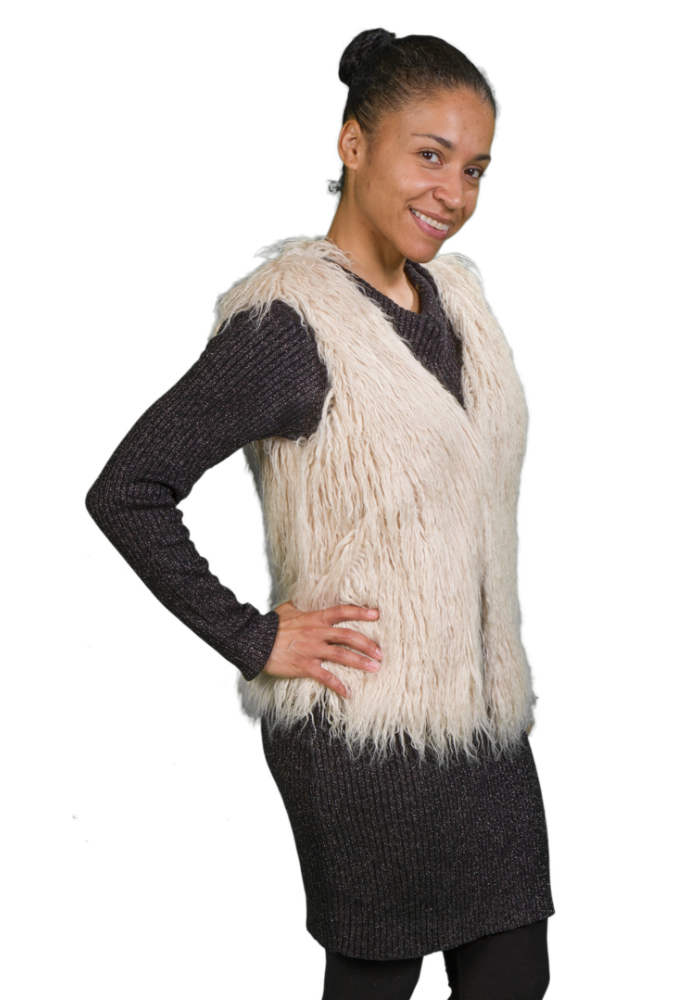 Mongolian Vest-QTR RGT Alpaca Faux Fur Vest