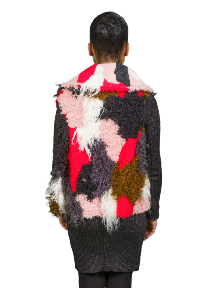 Multicolor Mongolian Faux Fur Vest
