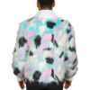 Multicolores Jacket with White Knit Fabric-BACK2 Multicolor Faux Fur Jacket