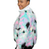 Multicolores Jacket with White Knit Fabric-SIDE LEFT Multicolor Faux Fur Jacket