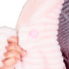 Pink Rabbit Faux Fur Coat-PINK-CU Pink Ribbed Rabbit Faux Fur Coat