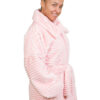 Pink Rabbit Faux Fur Coat-PINK-QTR RGT Pink Ribbed Rabbit Faux Fur Coat