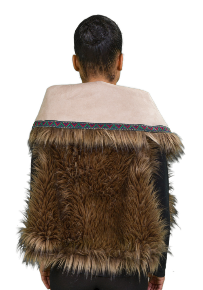 Coyote and Suede Faux Fur Vest