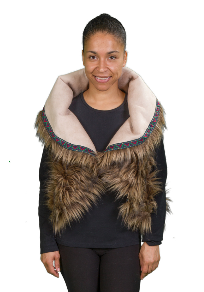 Coyote and Suede Faux Fur Vest