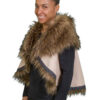 Coyote and Suede Faux Fur Vest