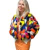 Multicolor Faux Fur Bomber Jacket