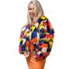 Multicolor Faux Fur Bomber Jacket