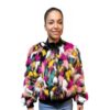 Multicolor  Faux Fur Bomber Jacket