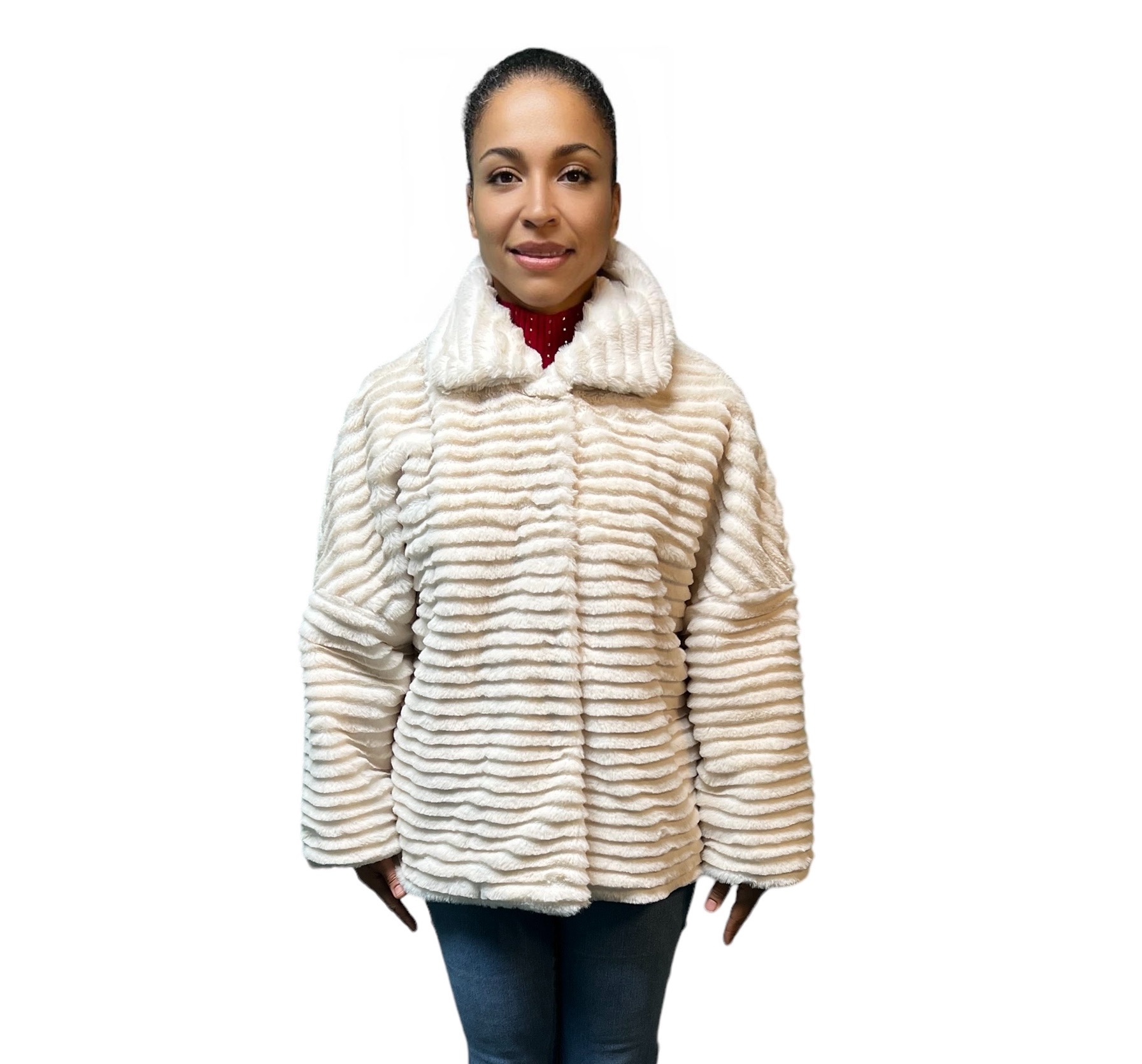 IMG_3325 24 Soft Ribbed Faux Fur Rabbit Coat