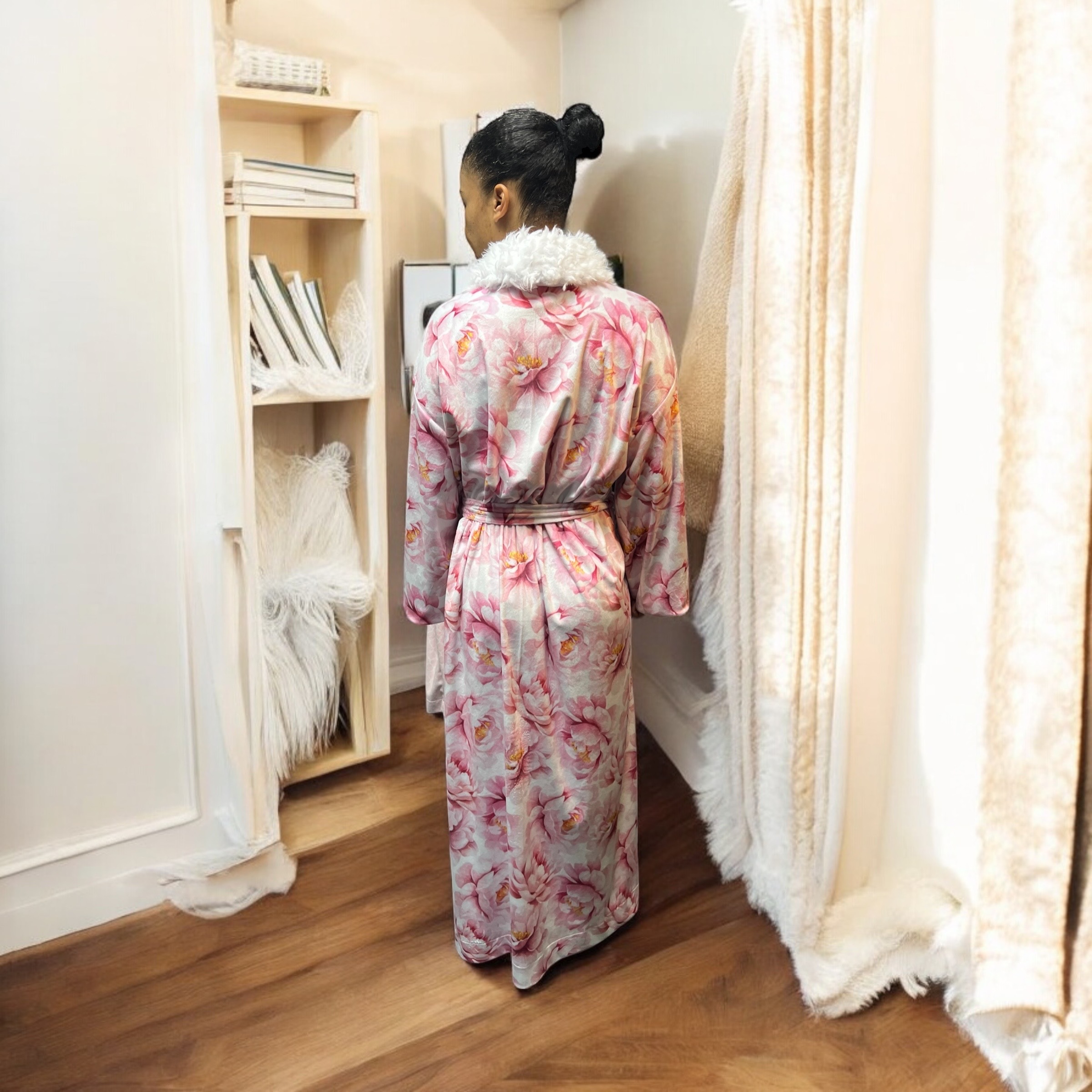 IMG_3339 2 Peony Print Mink Cuddle Robe