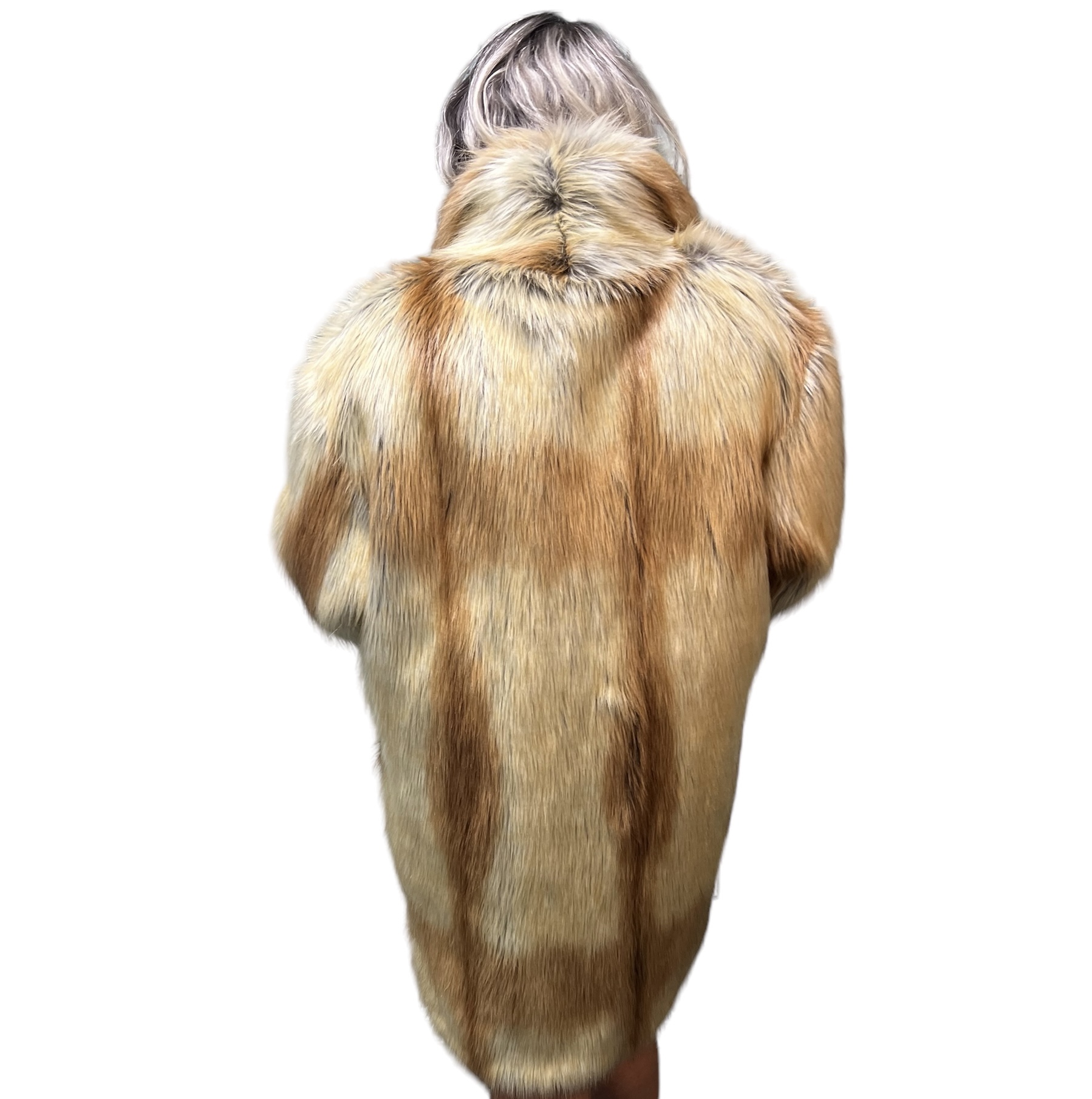 Golden Tail Faux Fur Fox Coat