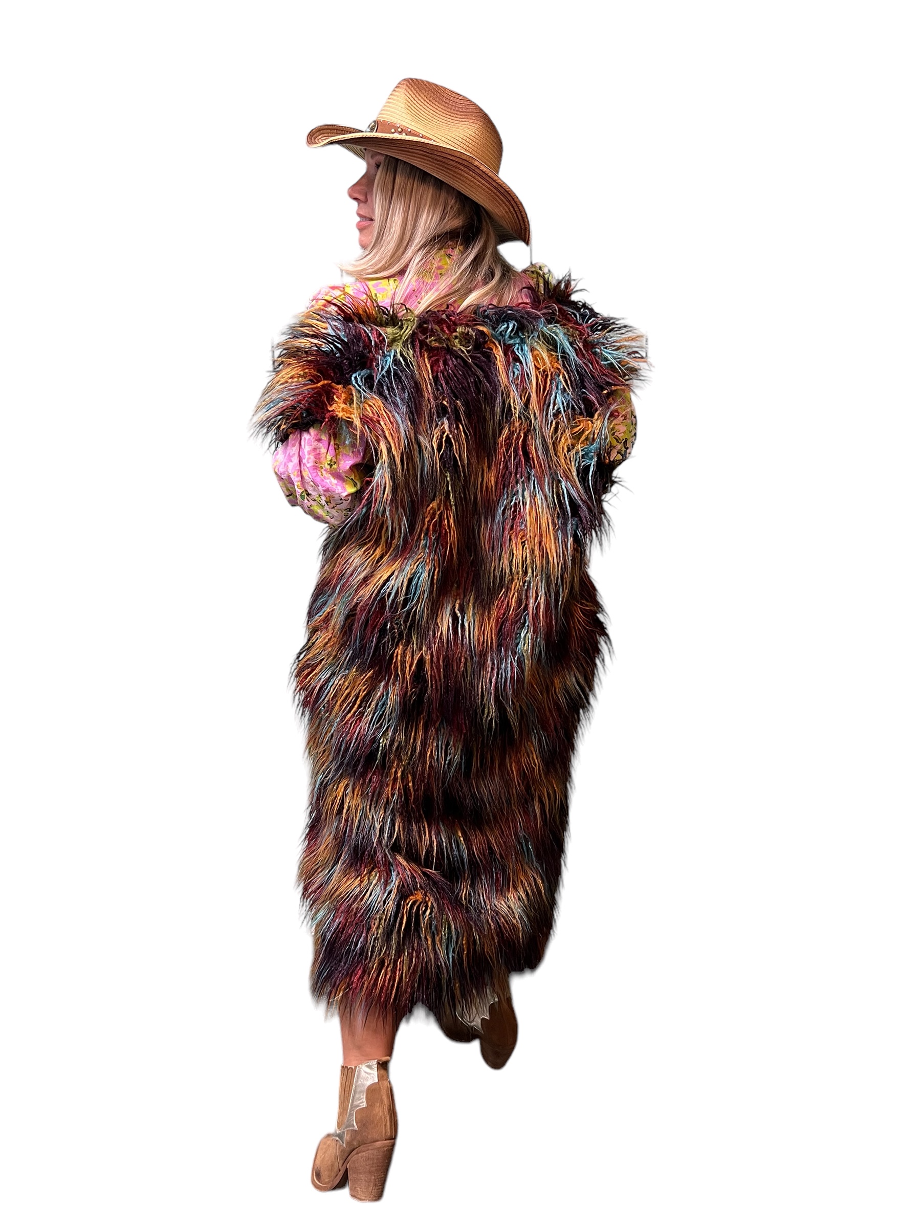Faux Fur Mongolian Multicolor Vest