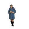 Denim Blue Cuddle Llama Faux Fur Coat