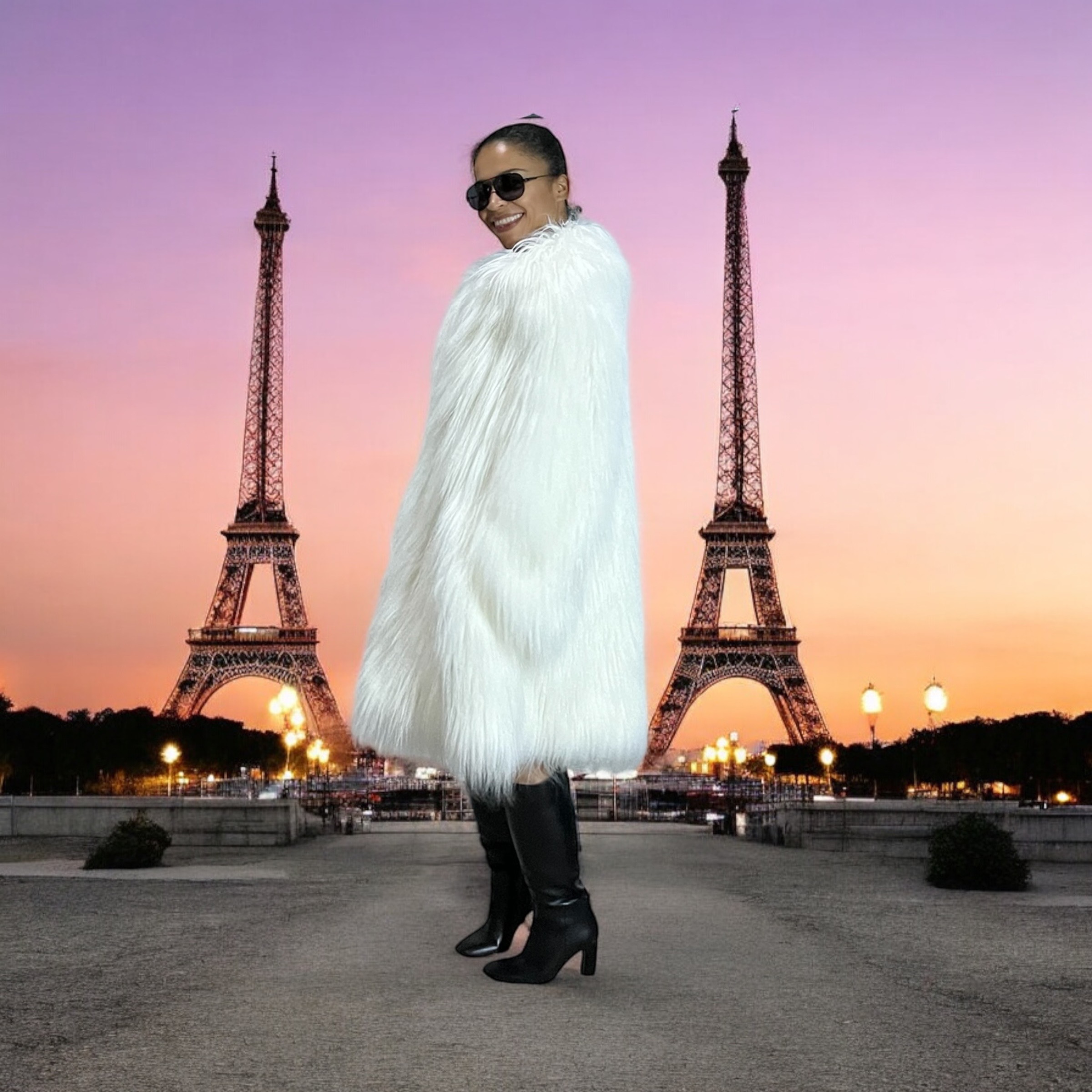 IMG_3603 Miss Winter Long Pile Faux Fur Coat