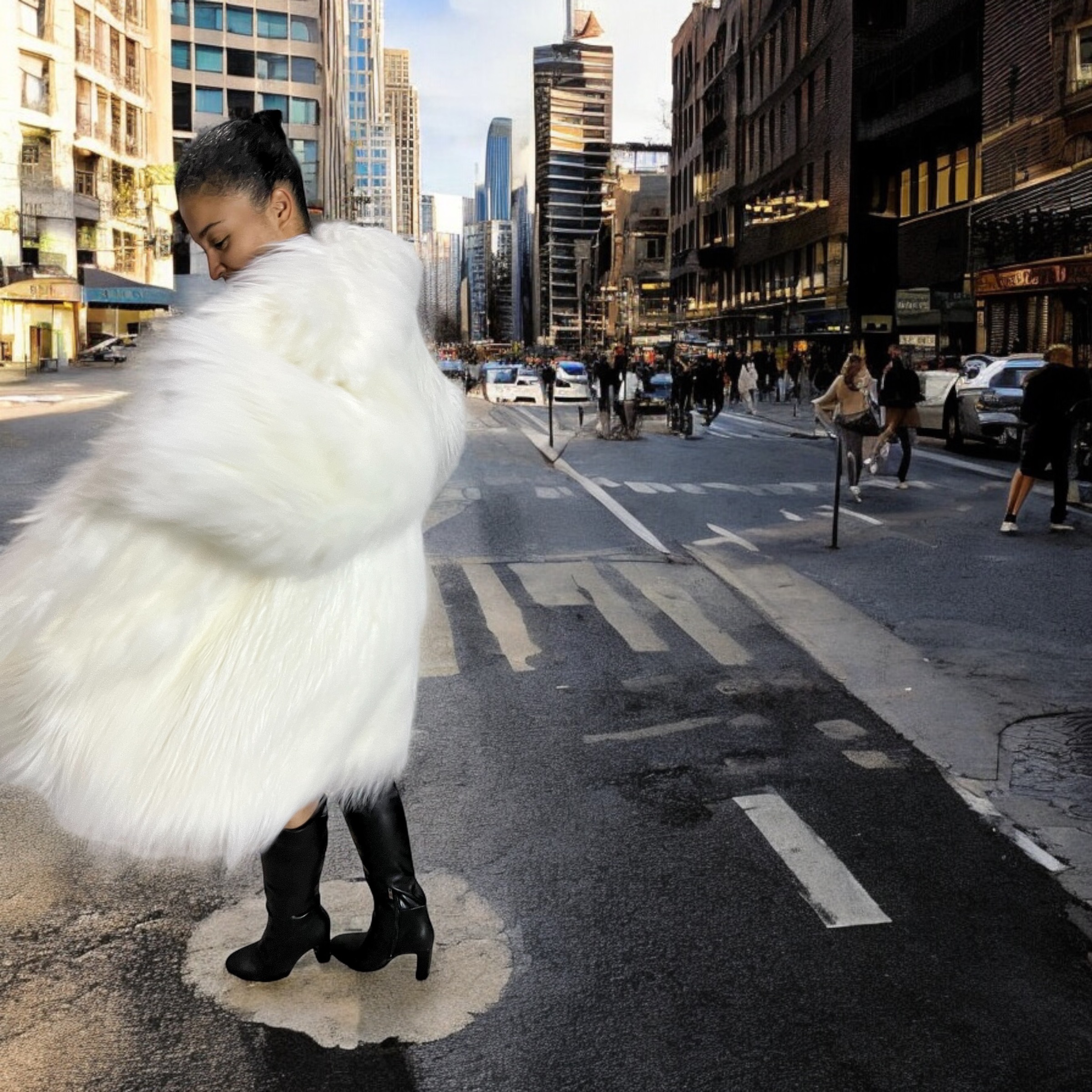 IMG_3607 Miss Winter Long Pile Faux Fur Coat