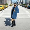 Denim Blue Cuddle Llama Faux Fur Coat