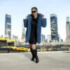 Denim Blue Cuddle Llama Faux Fur Coat