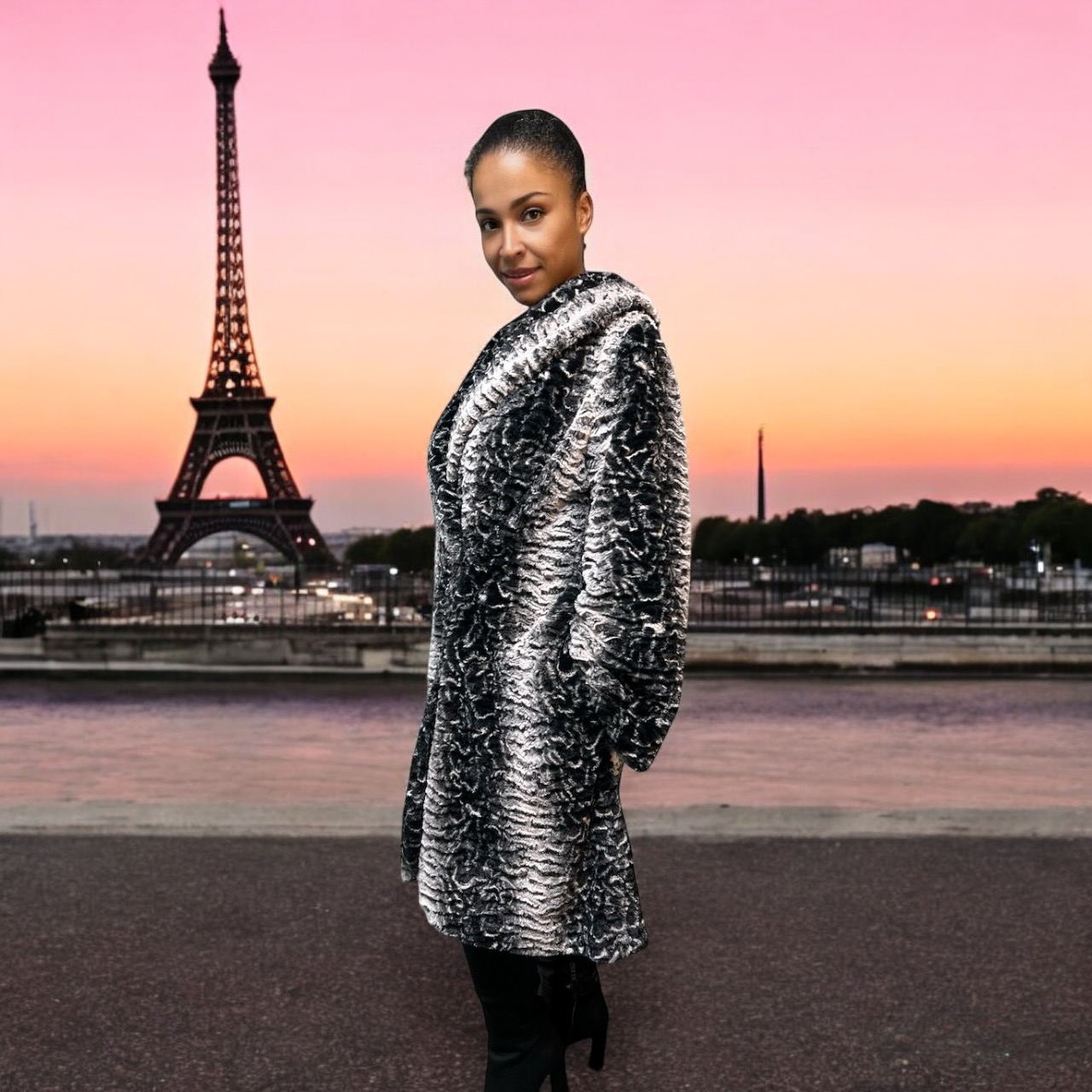 Parisian Style Faux Fur Coat