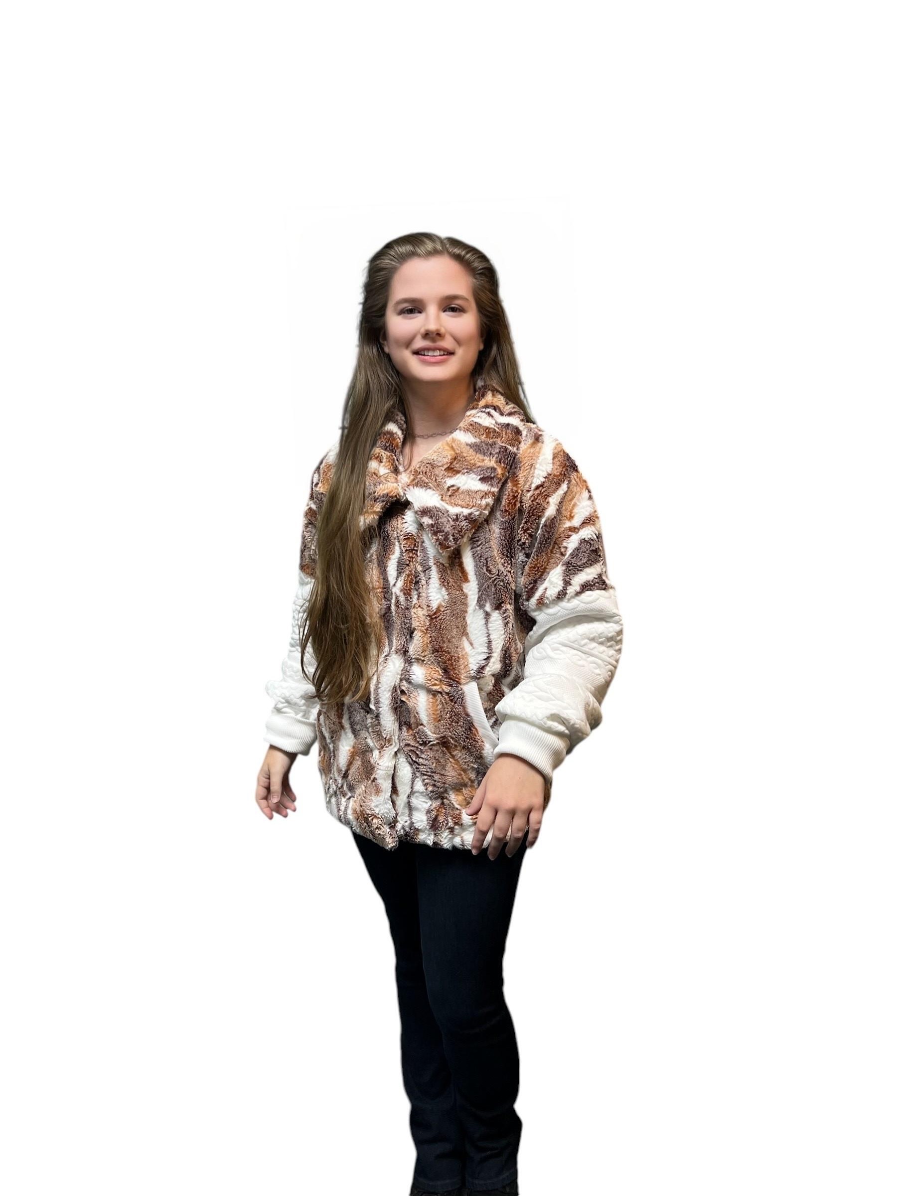Multicolor Shearling Faux Fur Jacket