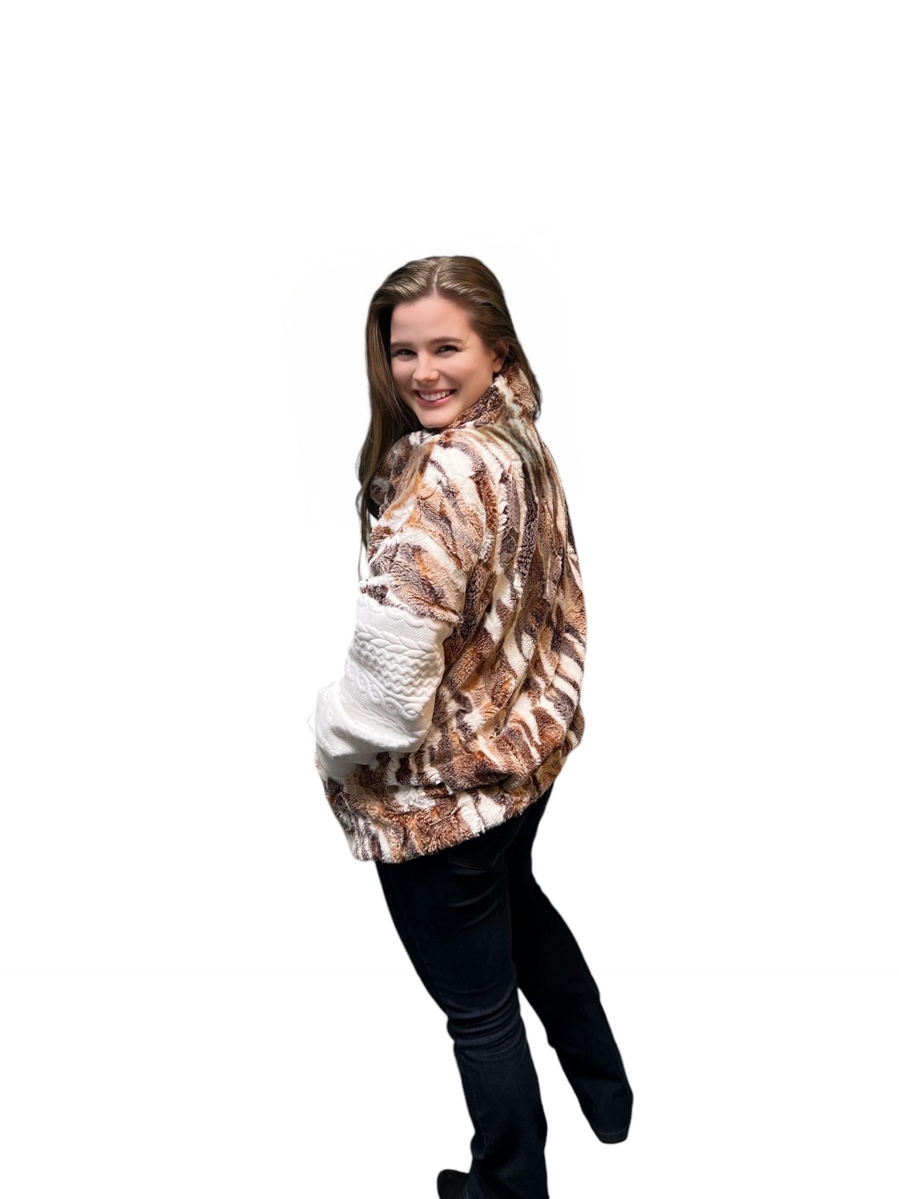 Multicolor Shearling Faux Fur Jacket