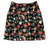 Embroidered Velvet Skirt with Bright Flowers.