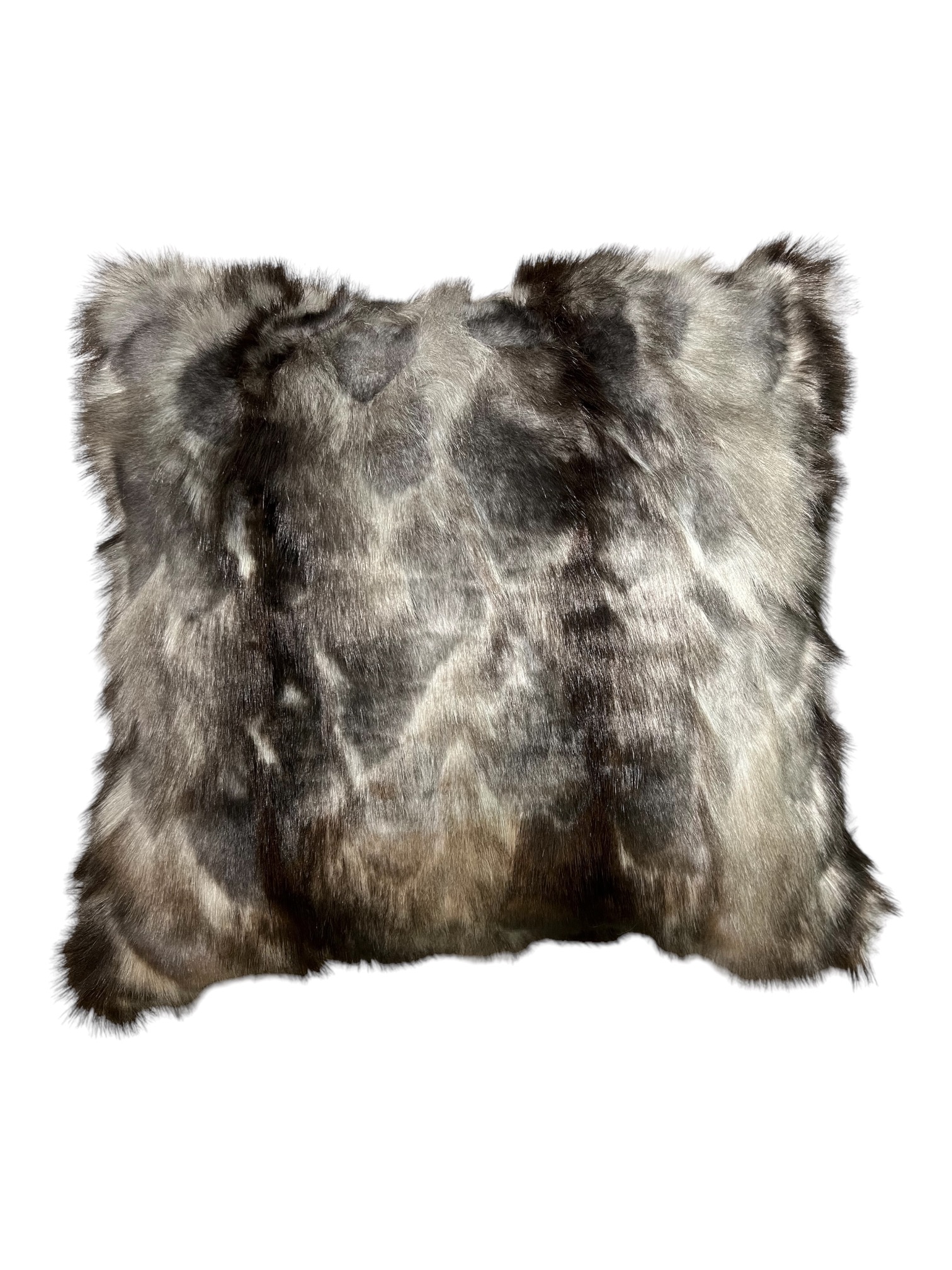 Grey Fox Faux Fur Pillow Case