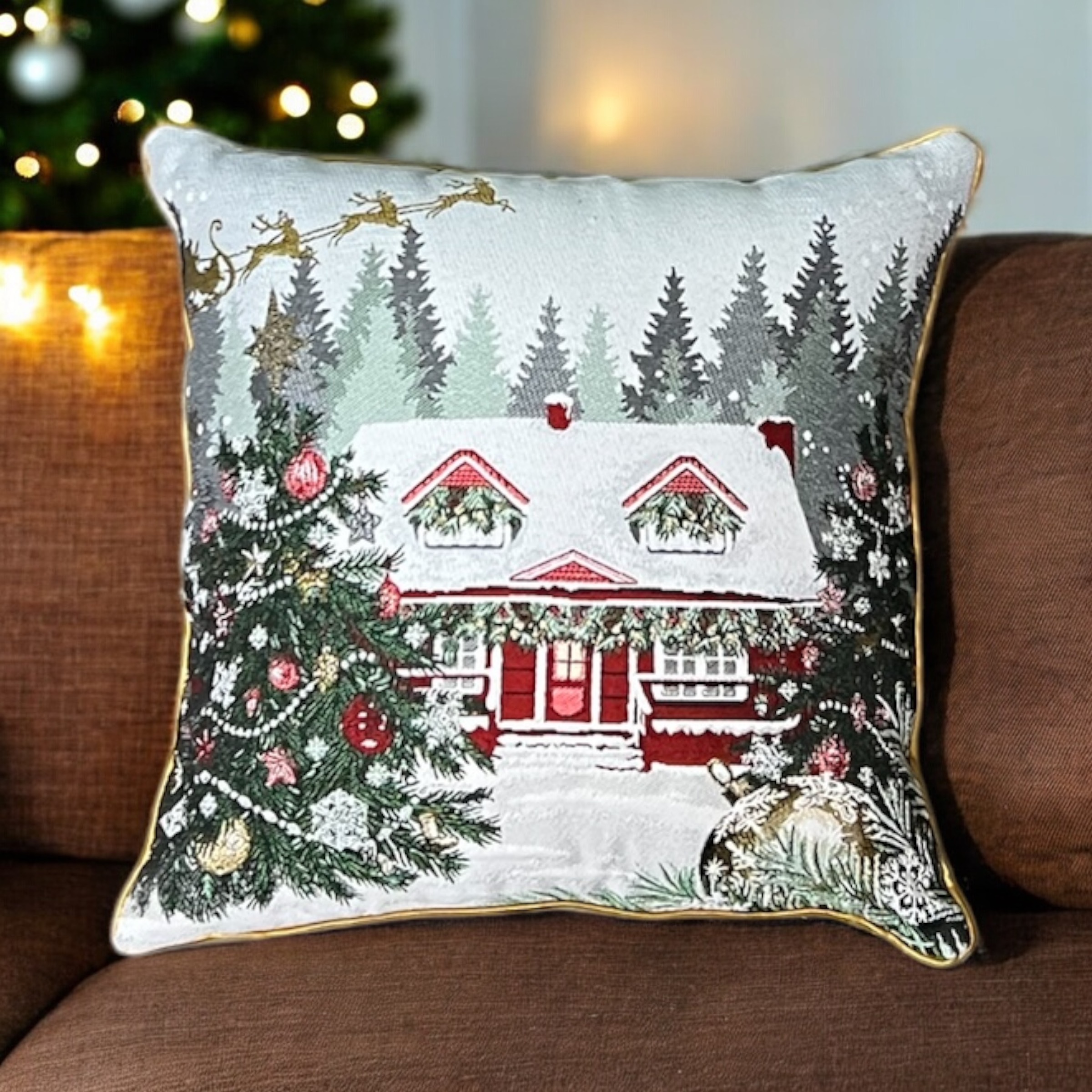 IMG_4652 French Tapestry Christmas Pillow Case