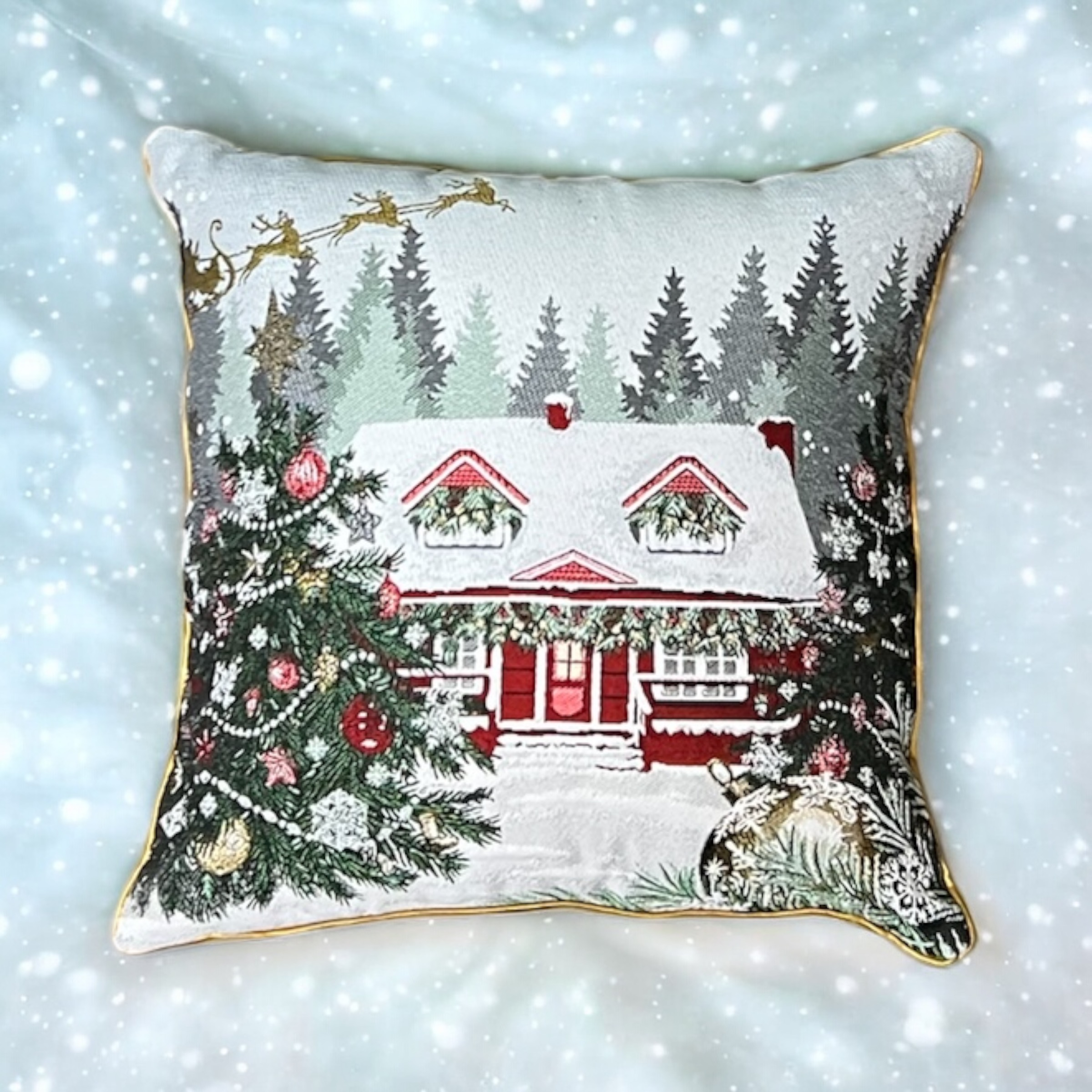 IMG_4653 French Tapestry Christmas Pillow Case