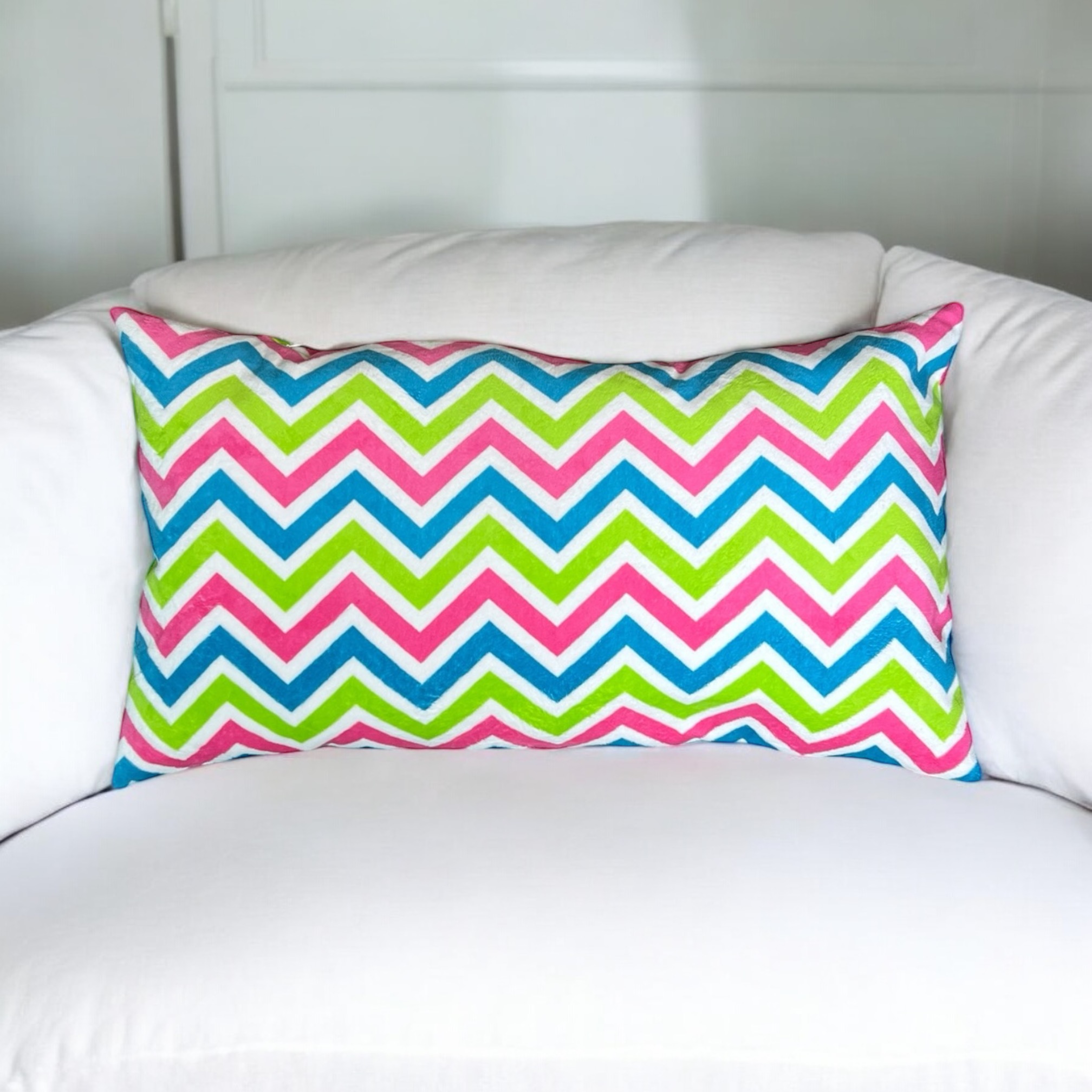 Multicolor Chevron Print Long  Pillow case.