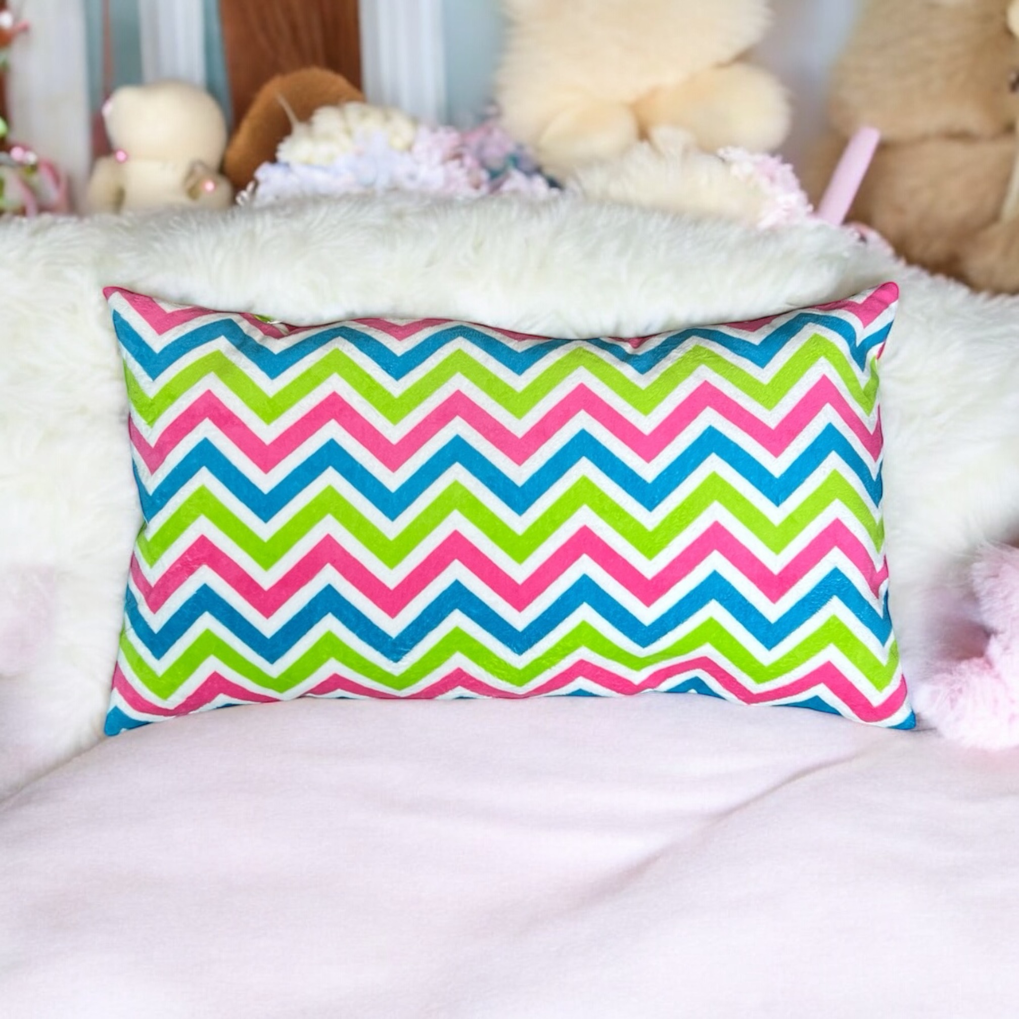 Multicolor Chevron Print Long  Pillow case.