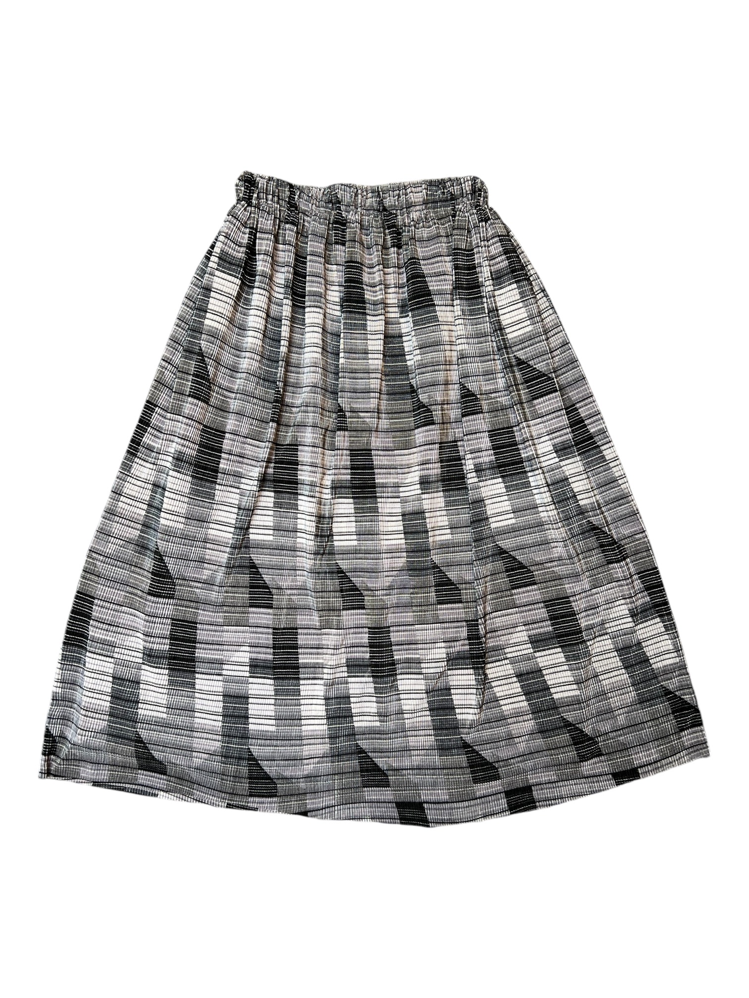 IMG_4739 Geometric Pleated Jersey Long Skirt