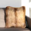 Gold Fox Tail Faux Fur Pillow Case.