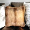 Gold Fox Tail Faux Fur Pillow Case.