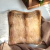 Gold Fox Tail Faux Fur Pillow Case.