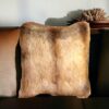 Gold Fox Tail Faux Fur Pillow Case.