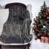 Embossed Grey Mink Faux Fur Blanket