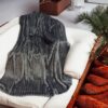 Embossed Grey Mink Faux Fur Blanket