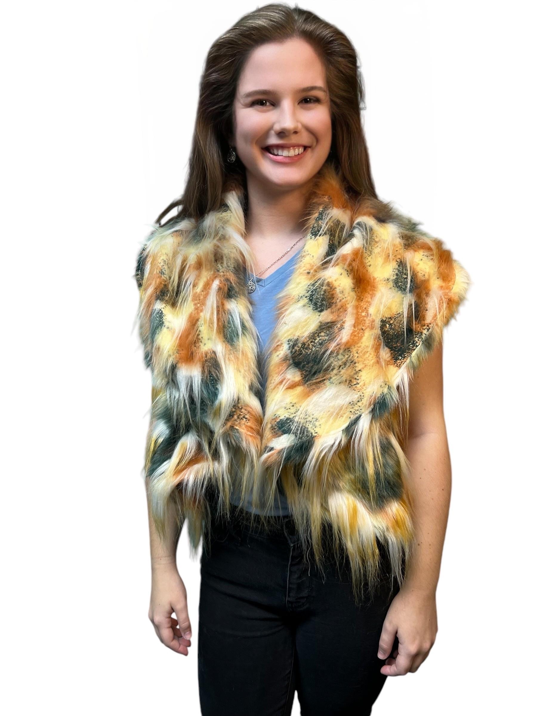 Reversible Multicolor Faux Fur Vest