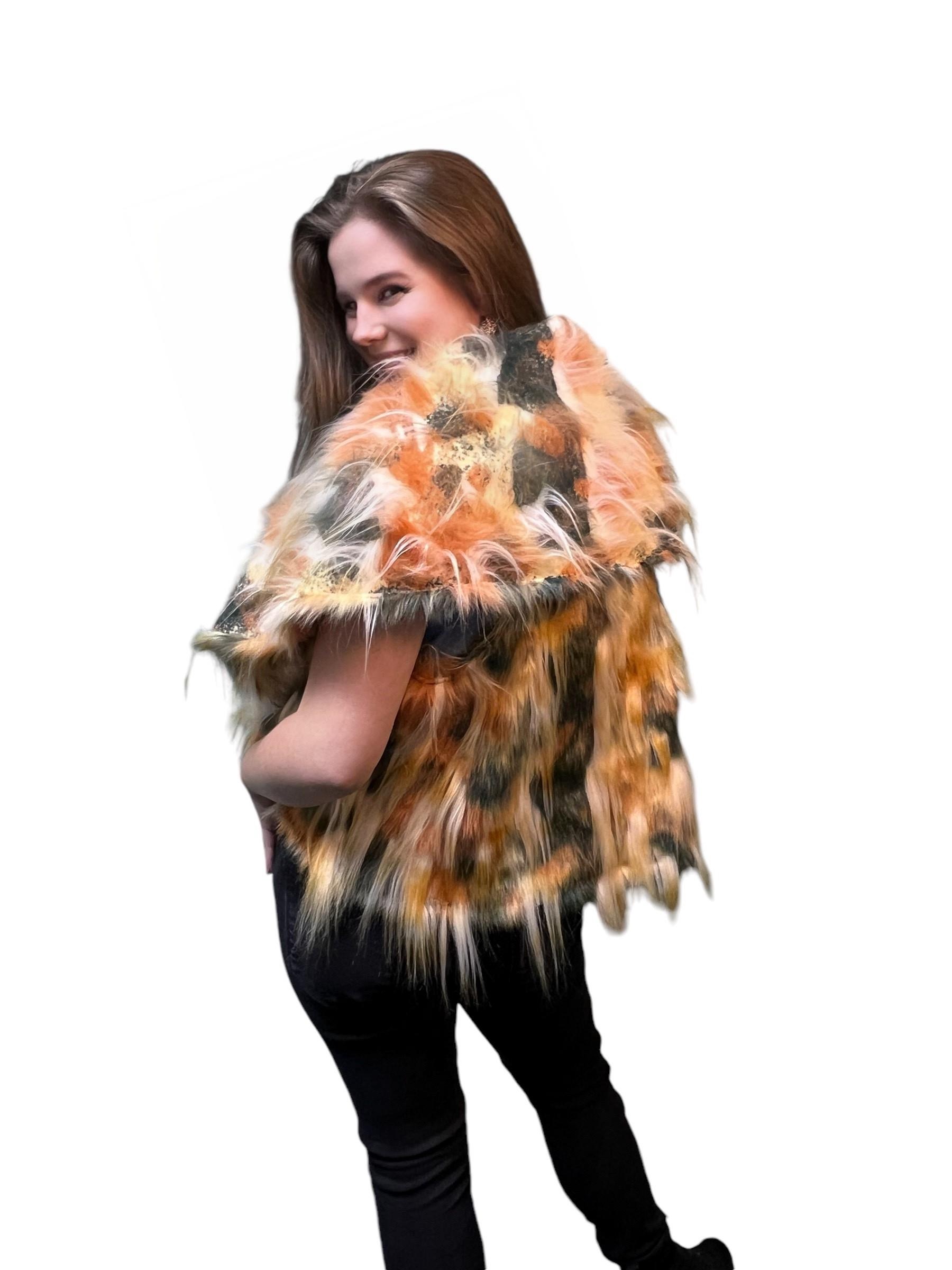 Reversible Multicolor Faux Fur Vest