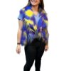 Bright Yellow, Blue and Purple Reversible Faux Fur Vest