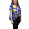 Bright Yellow, Blue and Purple Reversible Faux Fur Vest