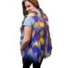 Bright Yellow, Blue and Purple Reversible Faux Fur Vest