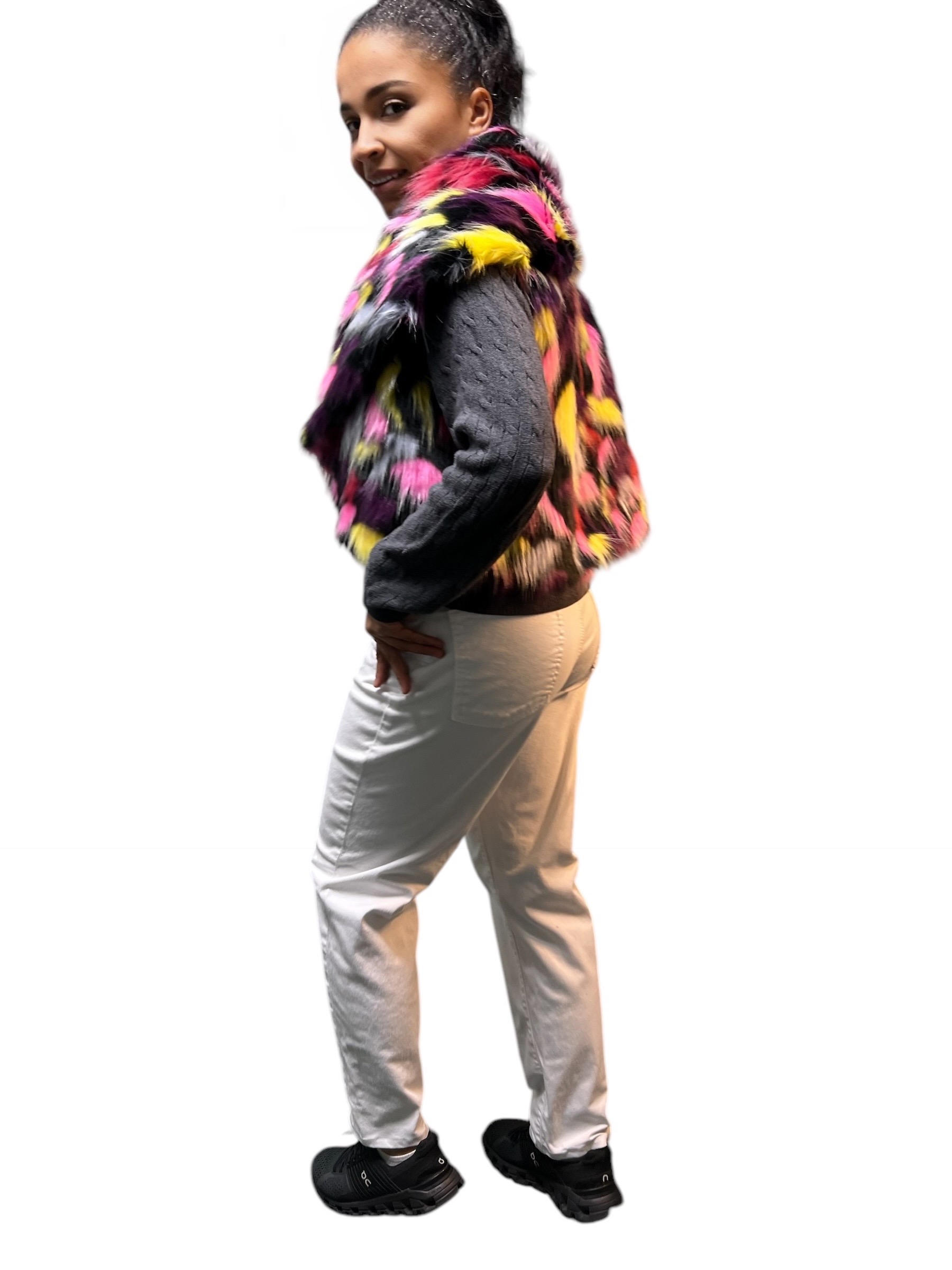 Multicolor Faux Fur Vest