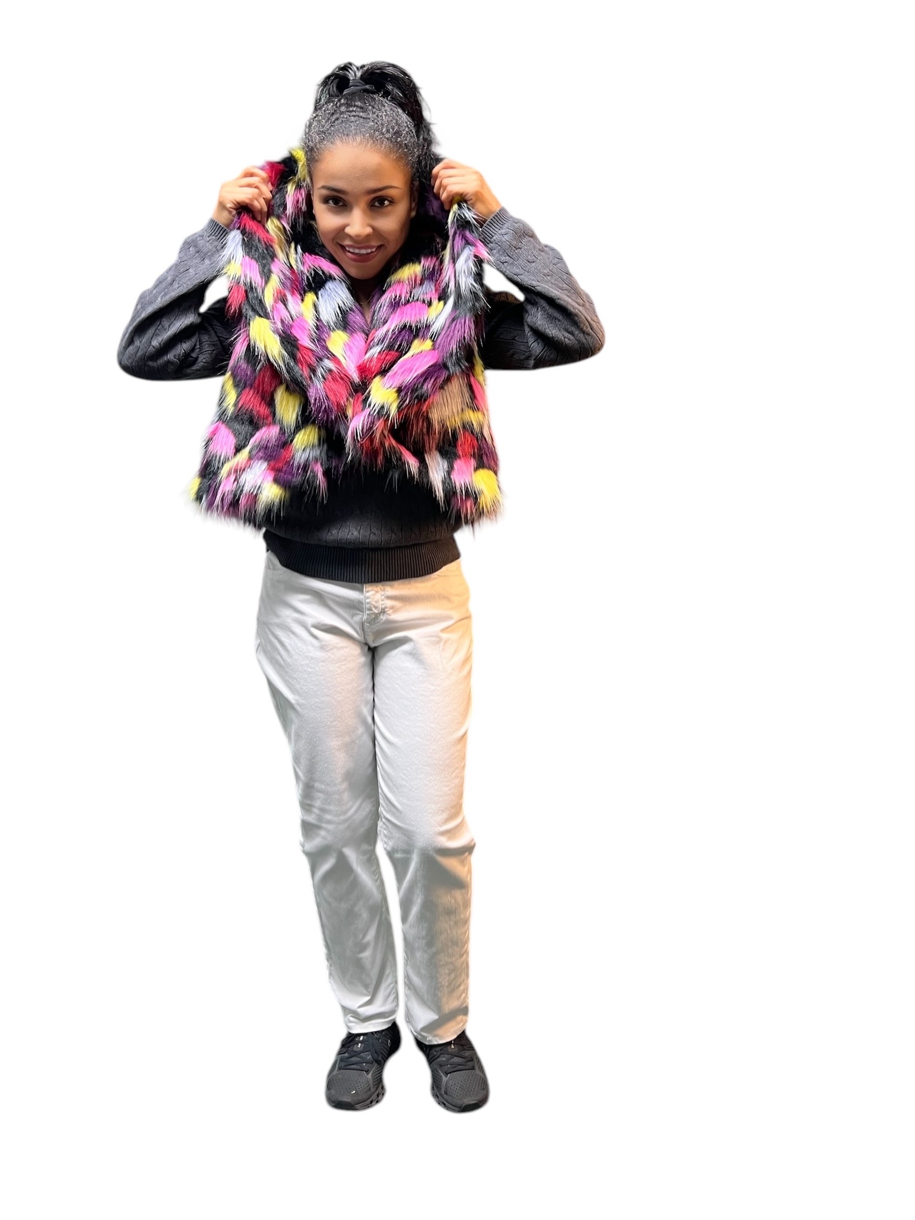 Multicolor Faux Fur Vest
