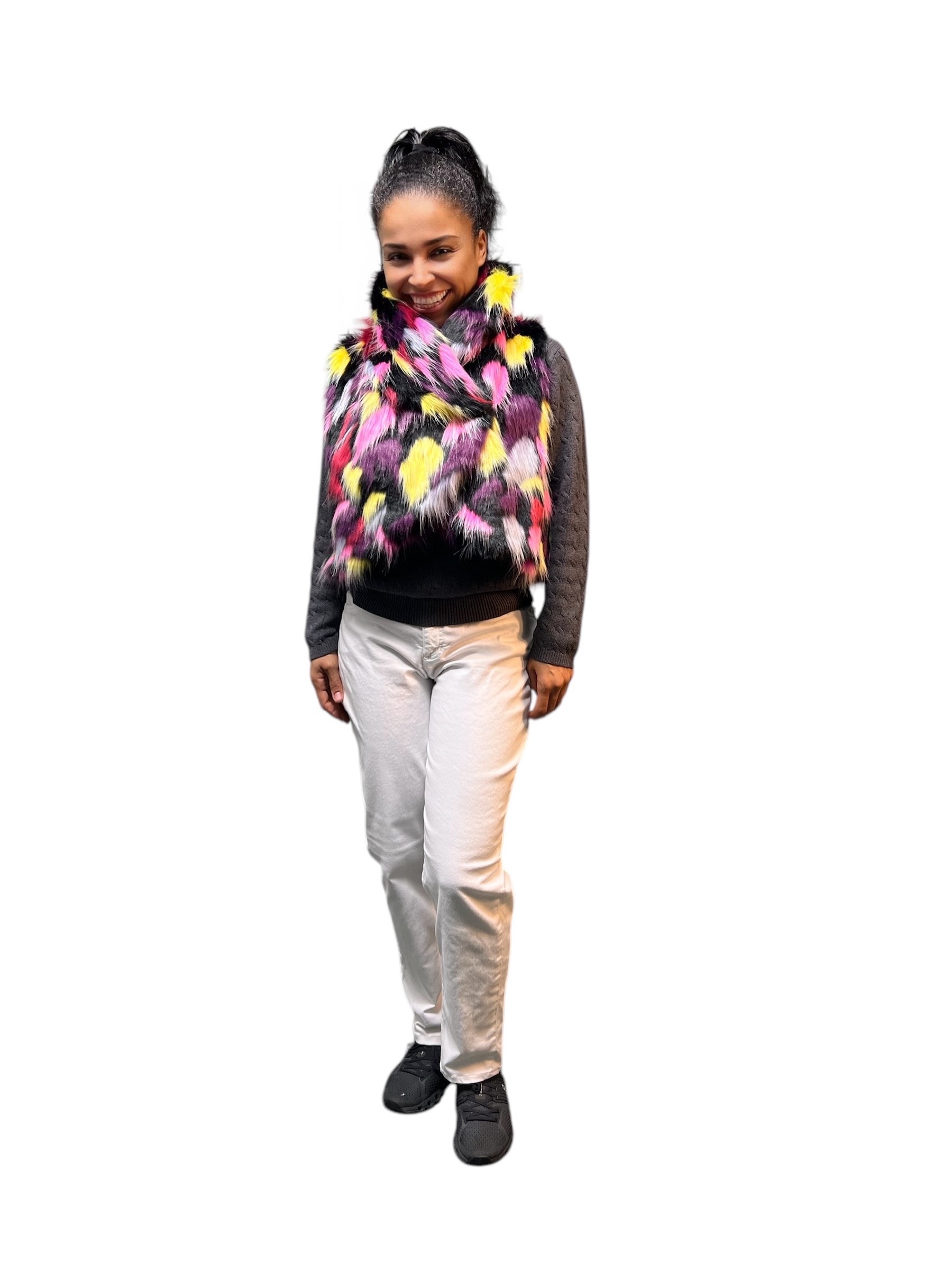 Multicolor Faux Fur Vest
