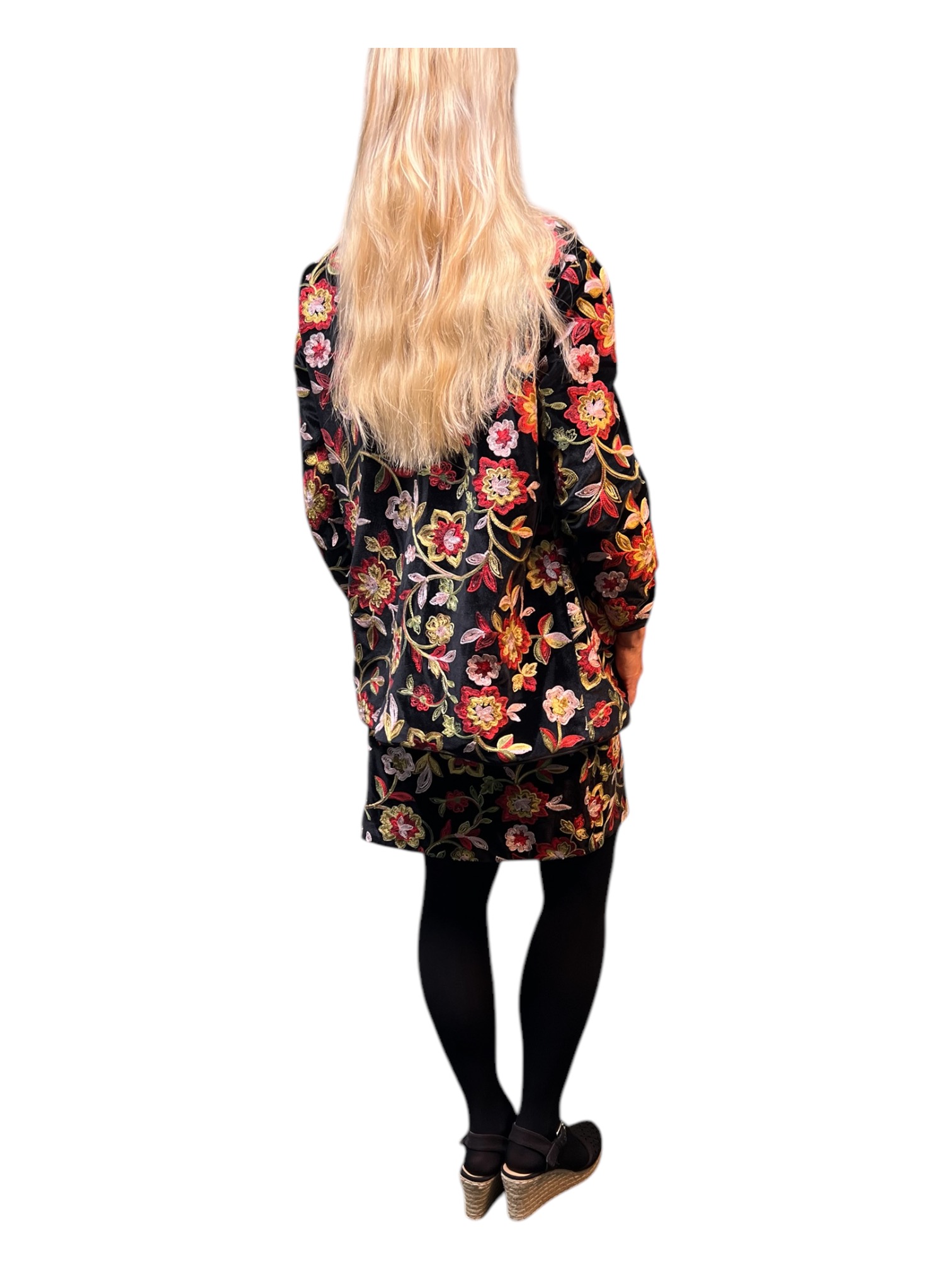 Embroidered Velvet Skirt