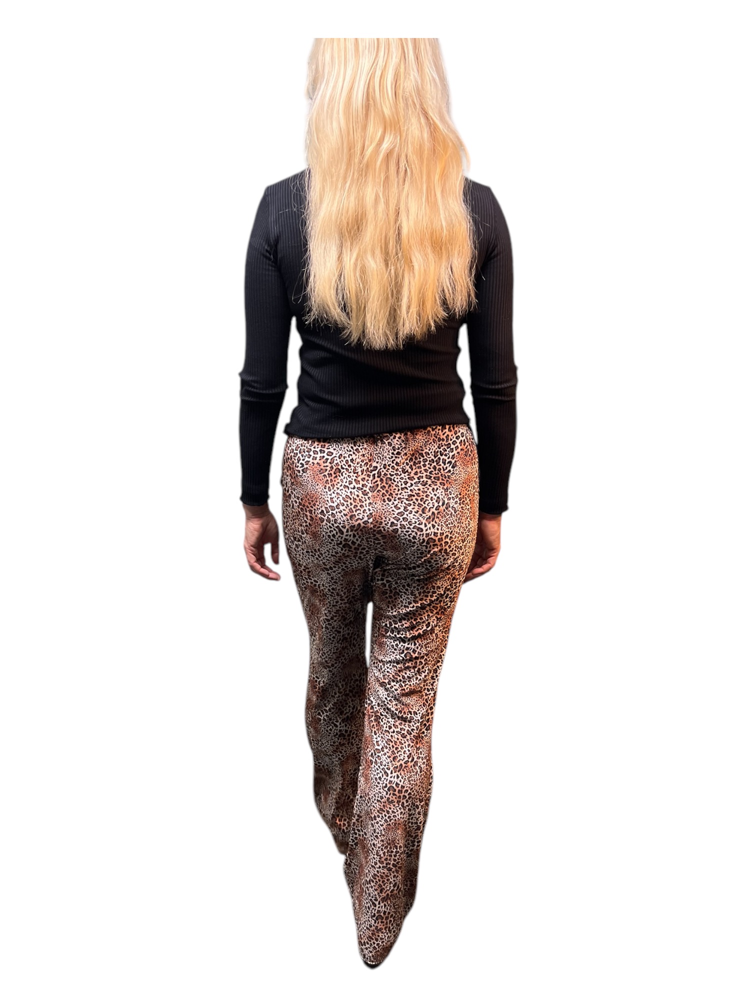 Leopard Print Stretch Velvet Pants