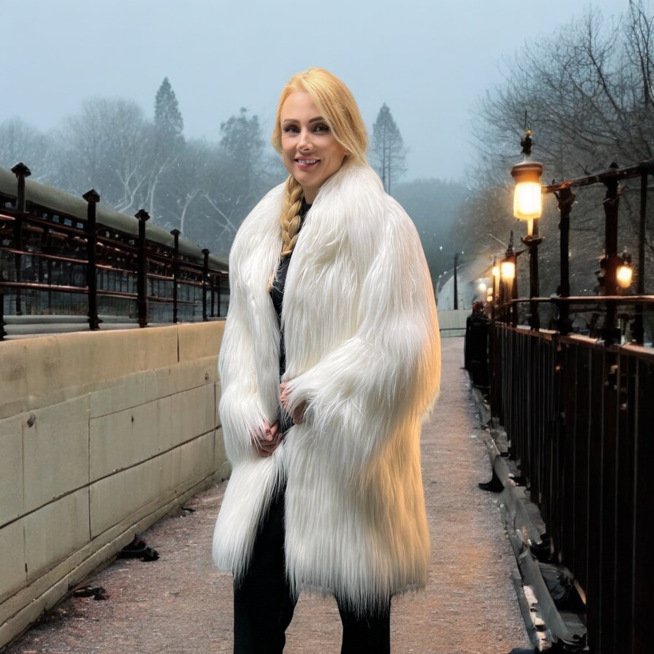 IMG_5210 Miss Winter Long Pile Faux Fur Coat