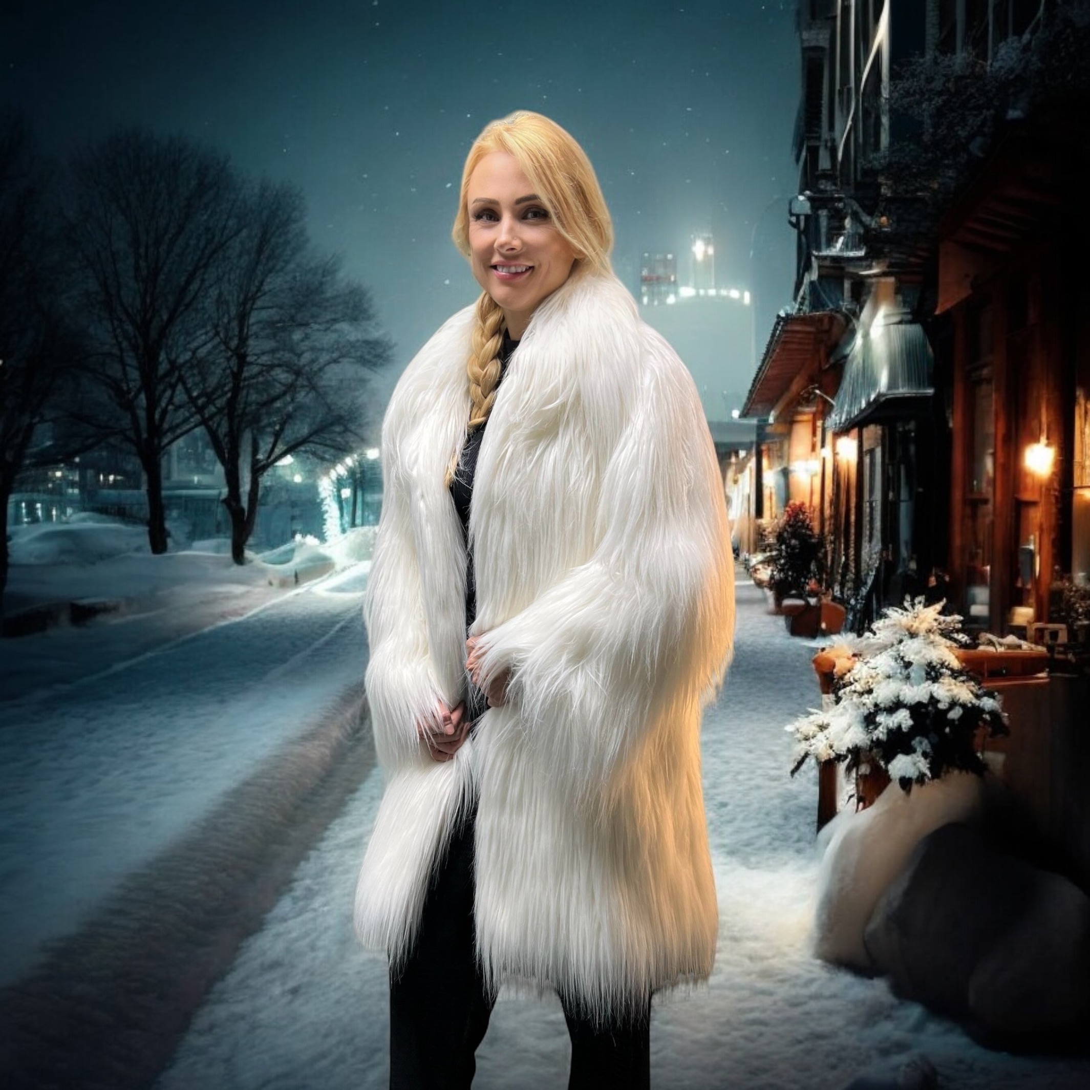 IMG_5211 Miss Winter Long Pile Faux Fur Coat
